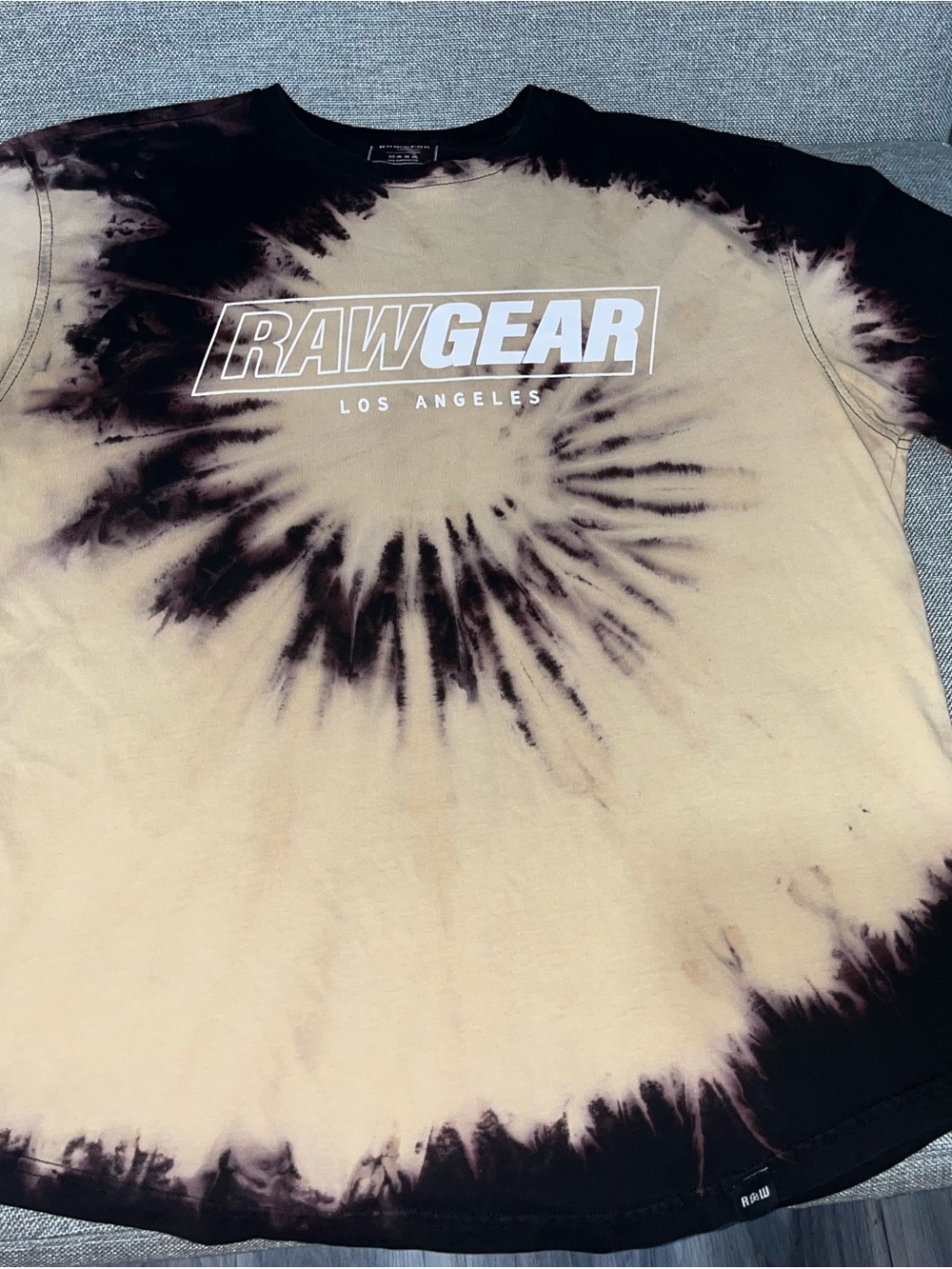 RawGear Los Angeles Tie-Dye Logo Tee - Tan & Black